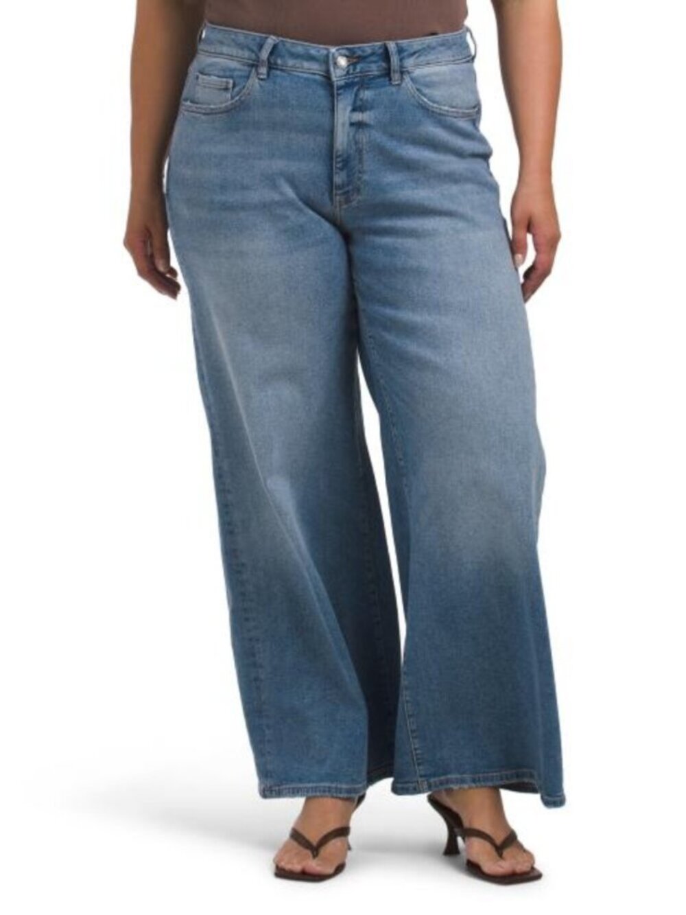 WARP + WEFT Plus High Rise Wide Leg Stretch Jeans